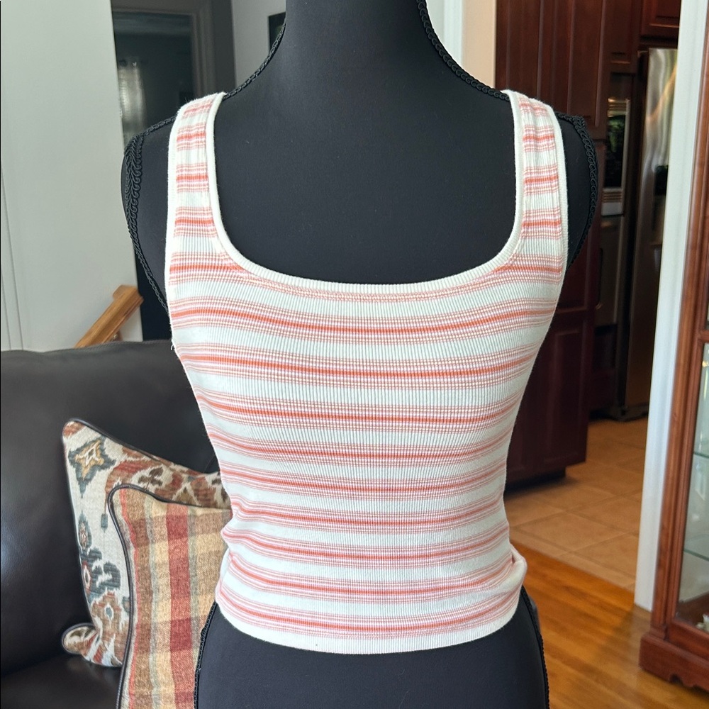 American Eagle Outfitters Striped Tank Top in Pink and White